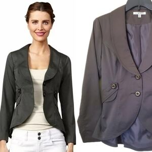 CAbi Women's Work It Blazer Iron Grey Peplum Jacket